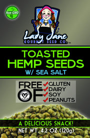 (4.2oz Bag) TOASTED HEMP SEEDS w/ SEA SALT-Hemp Food Products-ladyjaneseedco-Lady Jane Gourmet Seed Company
