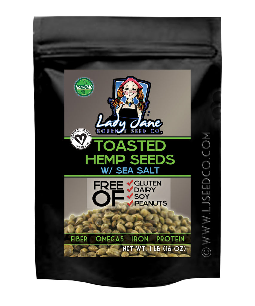 (420g size) TOASTED HEMP SEEDS w/ SEA SALT-Hemp Food Products-ladyjaneseedco-Lady Jane Gourmet Seed Company